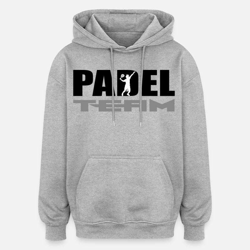 Padel - Sweat à capuche oversize unisexe - gris chiné