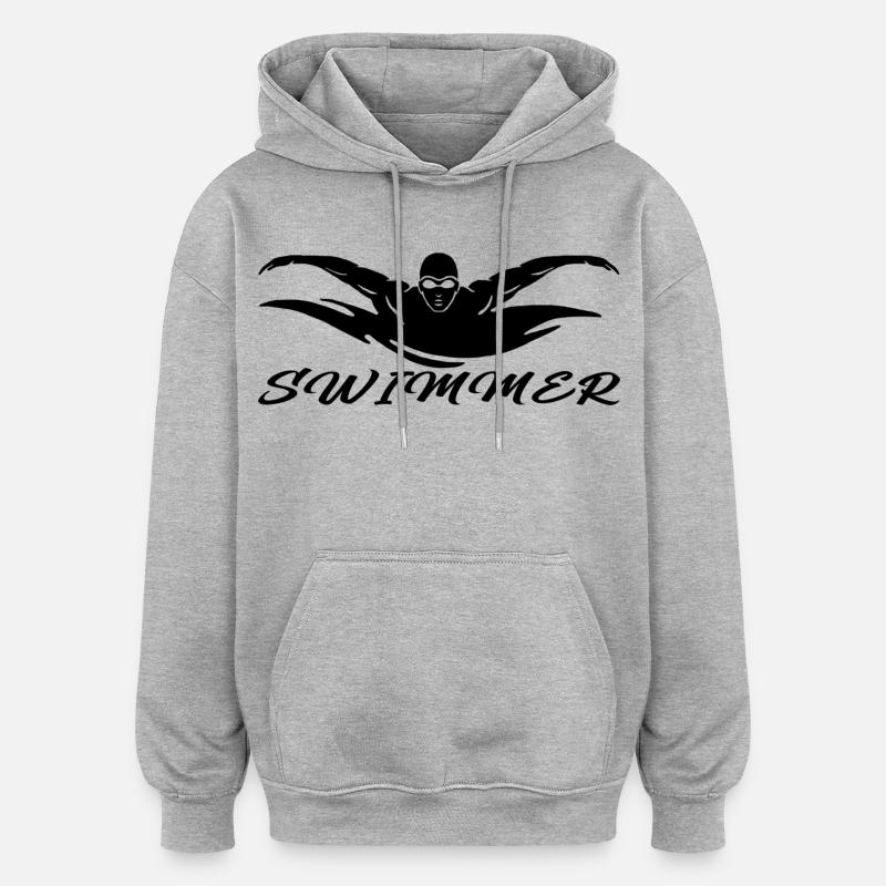 Swimmer - Sweat à capuche oversize unisexe - gris chiné