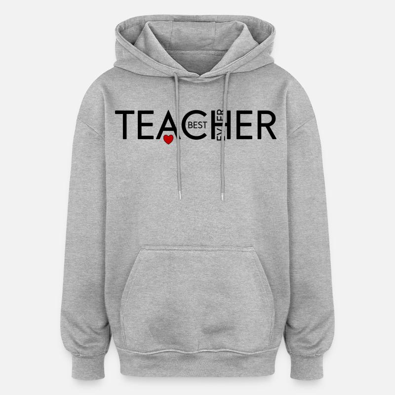 Enseignant - Sweat à capuche oversize unisexe - gris chiné
