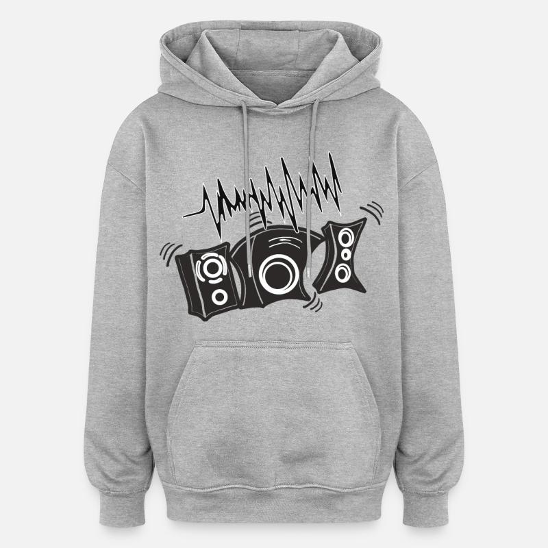 Jukeboxes Disco DJ DJane - Sweat à capuche oversize unisexe - gris chiné