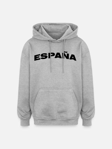 Espagne - Sweat à capuche oversize unisexe - gris chiné