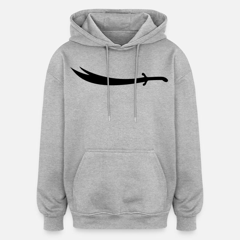 Ali Épée Zülfikar - Sweat à capuche oversize unisexe - gris chiné