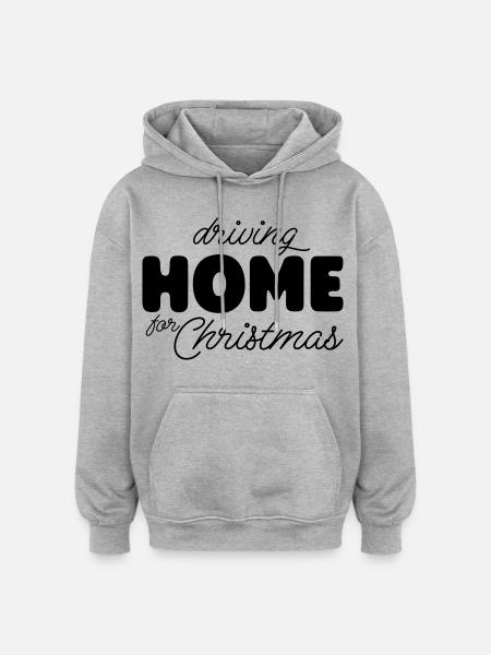 Noël à la maison - Sweat à capuche oversize unisexe - gris chiné