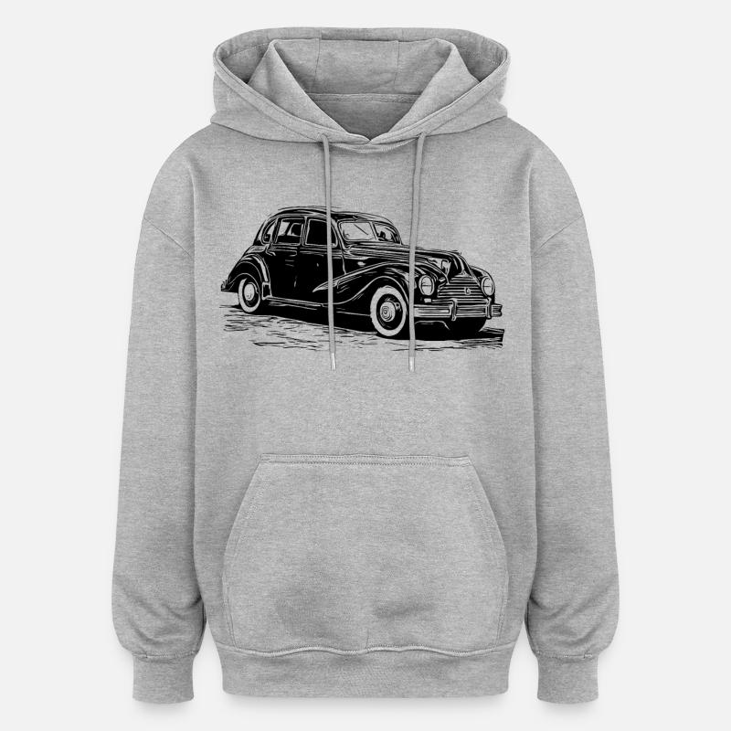 EMW 340/2 break - Sweat à capuche oversize unisexe - gris chiné