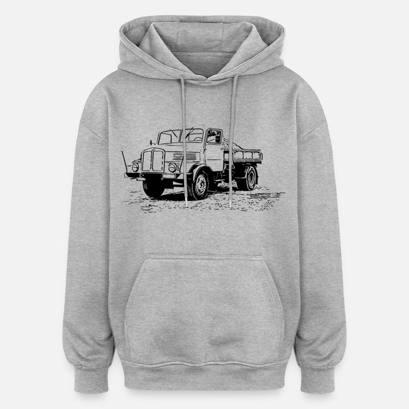 Benne BASCULANTE IFA H3 - Sweat à capuche oversize unisexe - gris chiné