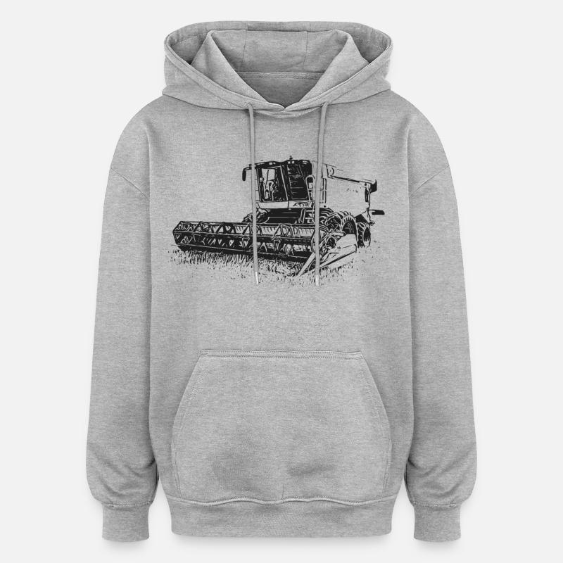 Moissonneuse-batteuse Lexion 550 - Sweat à capuche oversize unisexe - gris chiné