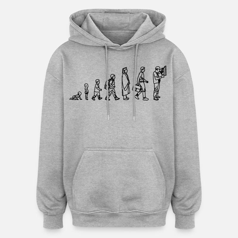Elektriker Evolution - Oversized Unisex Hoodie - Grau meliert
