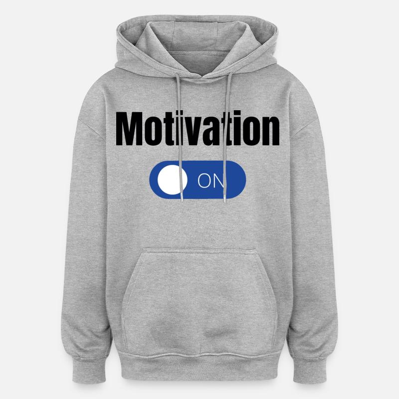 Einstellung Blauer EinAus Toggle  - Oversized Unisex Hoodie - Grau meliert