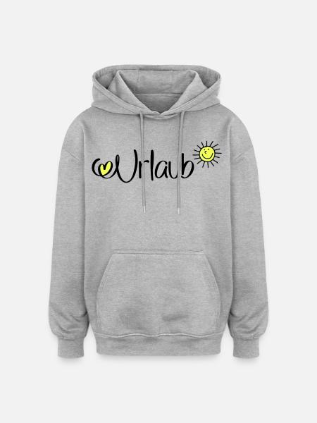 Urlaub in der Sonne - Oversized Unisex Hoodie - Grau meliert