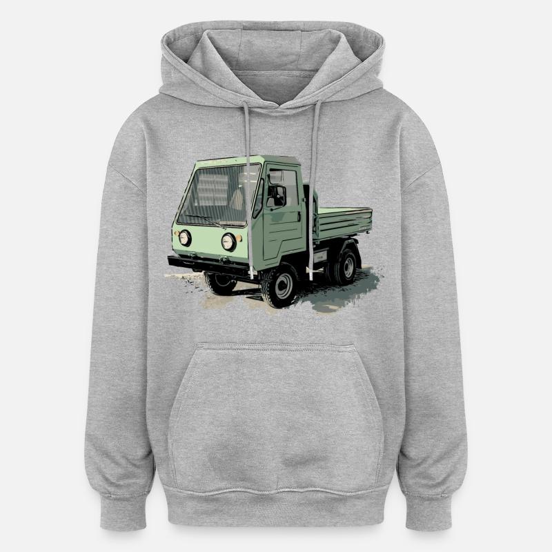 Camion MULTICAR DDR - Sweat à capuche oversize unisexe - gris chiné