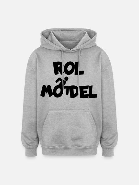 Jeder Rollstuhlfahrer ist ein Vorbild # - Oversized Unisex Hoodie - Grau meliert