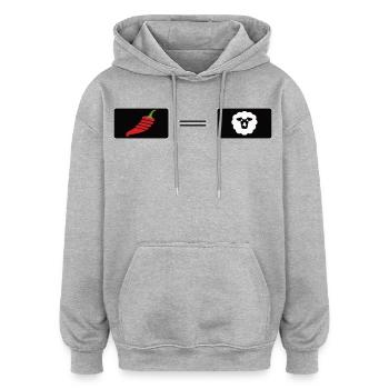 Piment ardent avec motif de mouton - Sweat à capuche oversize unisexe - gris chiné - Devant - Noah (186cm)