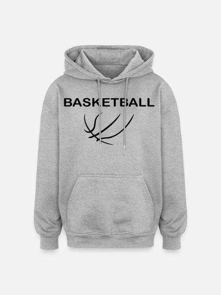 Basket-ball - Sweat à capuche oversize unisexe - gris chiné