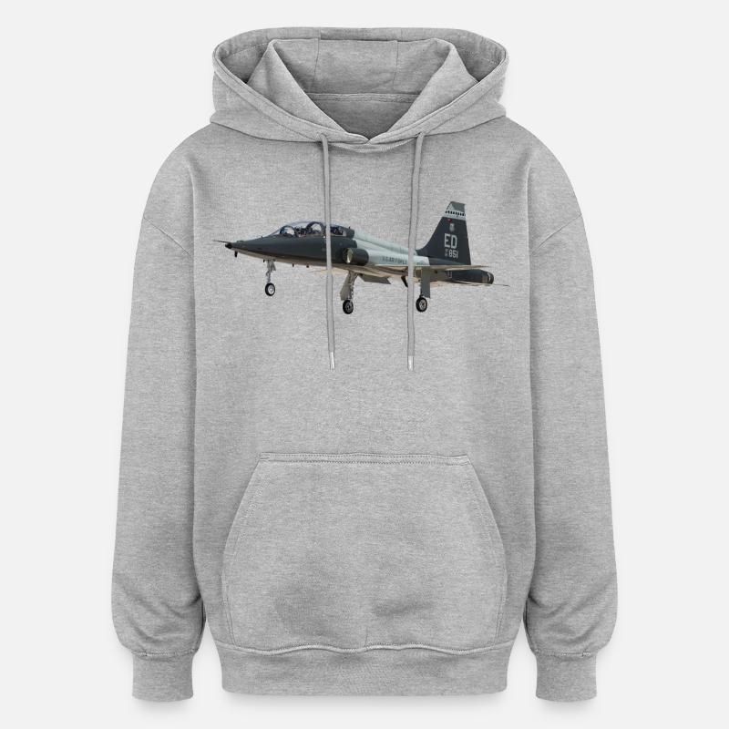 T-38C Talon - Sweat à capuche oversize unisexe - gris chiné
