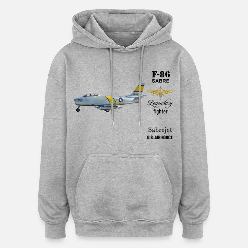 F-86 Sabre - Sweat à capuche oversize unisexe - gris chiné