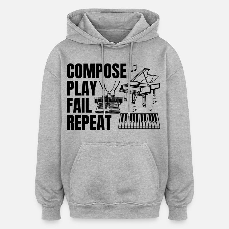 Pianist tägliche Routine - Oversized Unisex Hoodie - Grau meliert