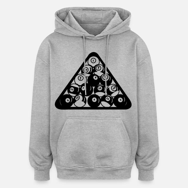 Triangle de billard - Sweat à capuche oversize unisexe - gris chiné