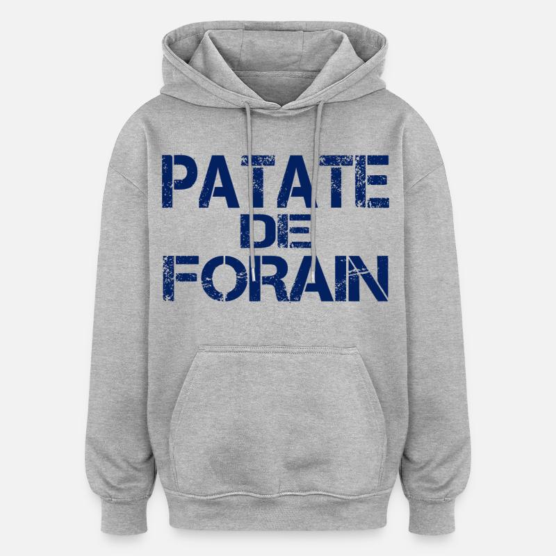 Patate forain bleu - Sweat à capuche oversize unisexe - gris chiné