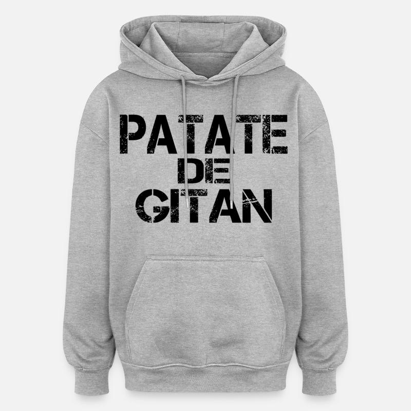 Patate de GITAN - Sweat à capuche oversize unisexe - gris chiné