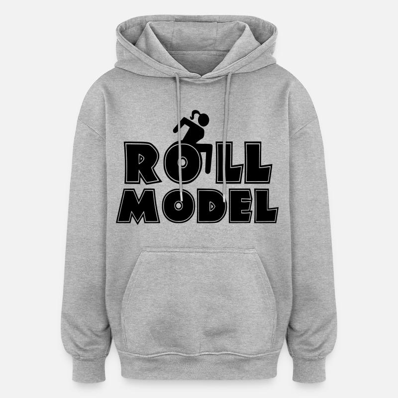 Jeder Rollstuhlfahrer ist ein Vorbild * - Oversized Unisex Hoodie - Grau meliert