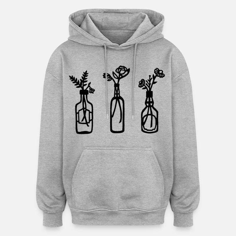 La nature en bouteille (noir) - Sweat à capuche oversize unisexe - gris chiné