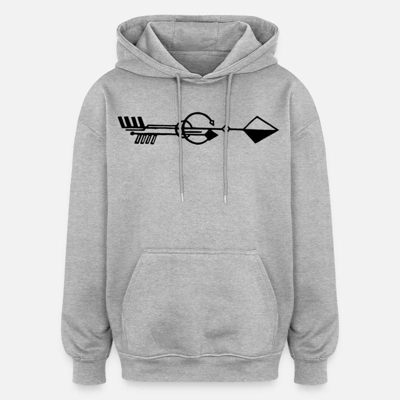 Flèche noire étrange - Sweat à capuche oversize unisexe - gris chiné