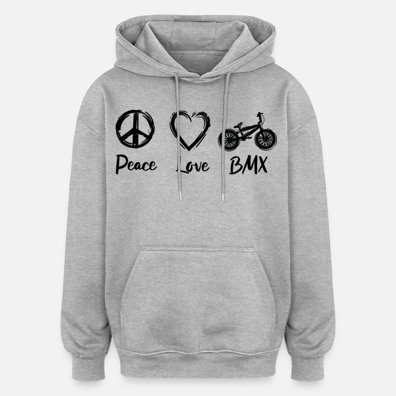 BMX Motivation - Sweat à capuche oversize unisexe - gris chiné