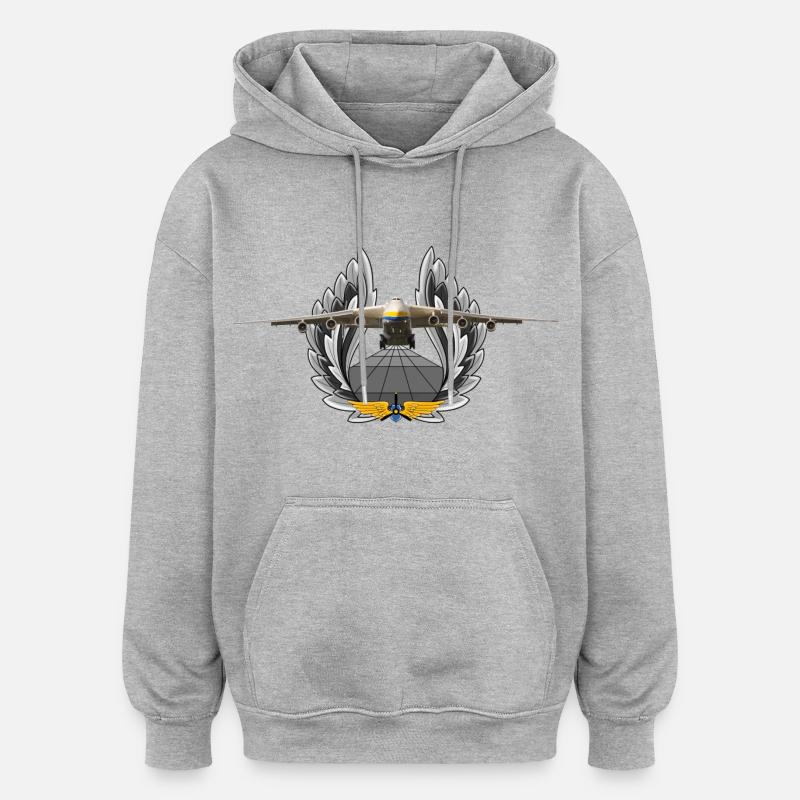 An-225 - Sweat à capuche oversize unisexe - gris chiné