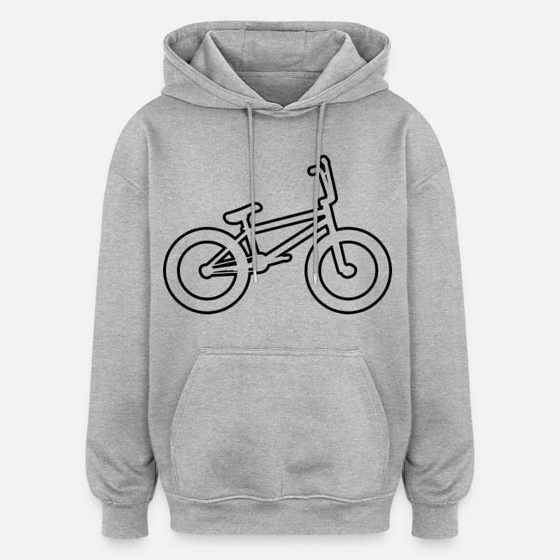 Dessin de vélo BMX - Sweat à capuche oversize unisexe - gris chiné