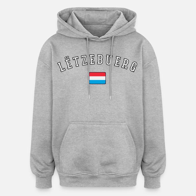 Drapeau du Luxembourg - Sweat à capuche oversize unisexe - gris chiné