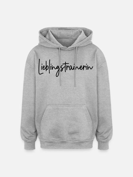 Lieblingstrainerin Trainerin - Oversized Unisex Hoodie - Grau meliert