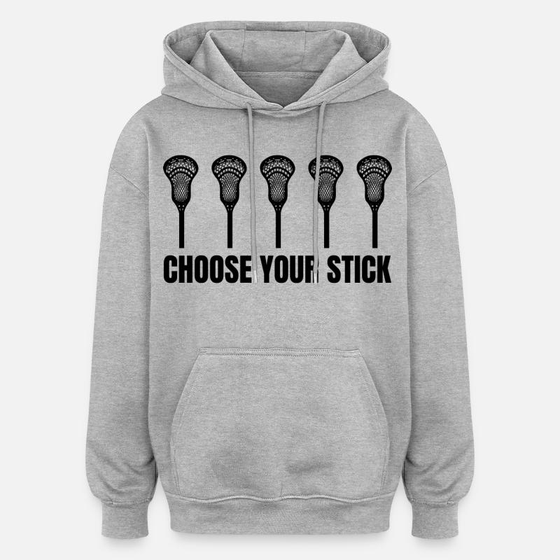 Choisissez votre bâton de crosse - Sweat à capuche oversize unisexe - gris chiné