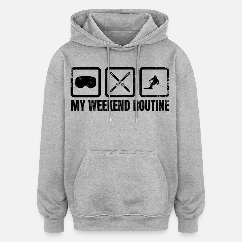 Skifahrer Wochenend Routine - Oversized Unisex Hoodie - Grau meliert