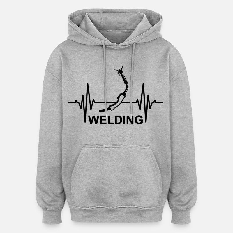 Welding, ECG, palpitations - Oversized Unisex Hoodie - heather grey