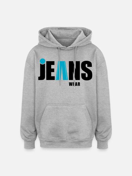 Jeans Wear with a dot - Oversized Unisex Hoodie - heather grey