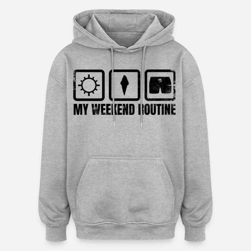 Eiscreme Wochenende - Oversized Unisex Hoodie - Grau meliert