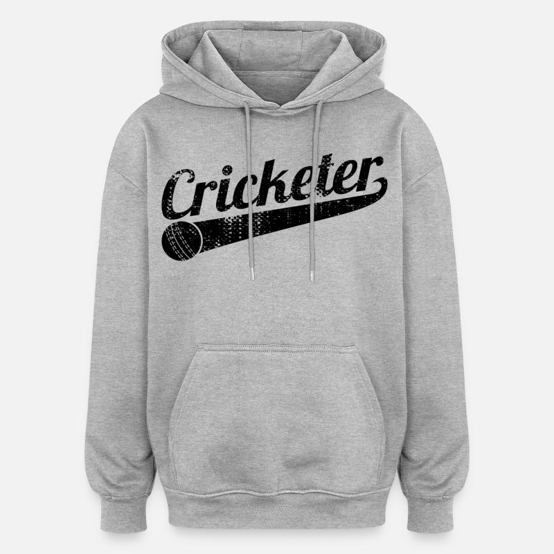 Cricketer - Sweat à capuche oversize unisexe - gris chiné