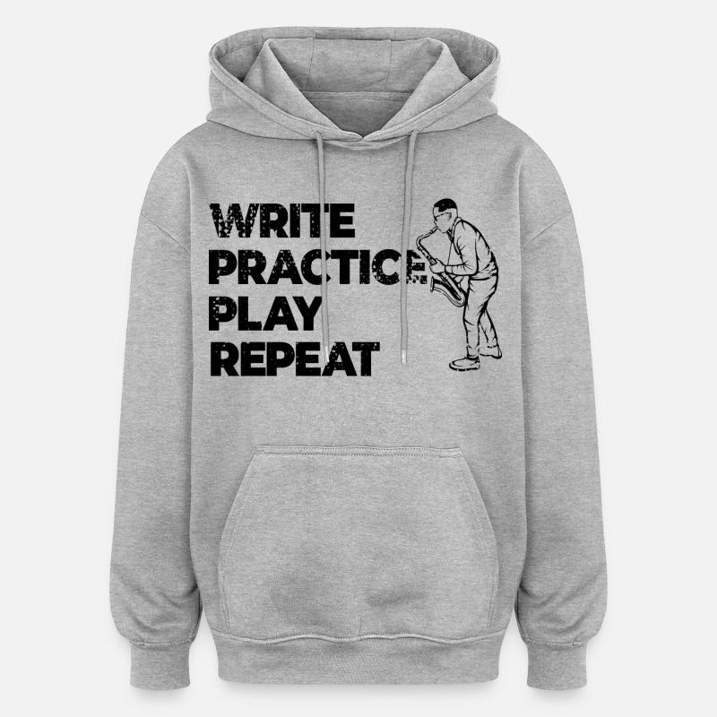 Citation de saxophone de motivation - Sweat à capuche oversize unisexe - gris chiné