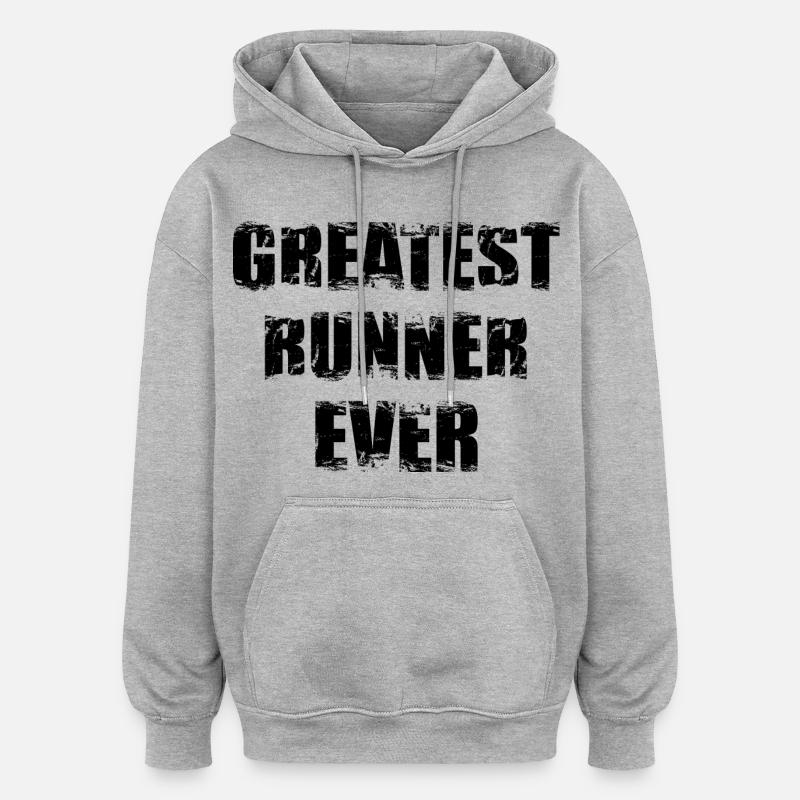Grand coureur - Sweat à capuche oversize unisexe - gris chiné