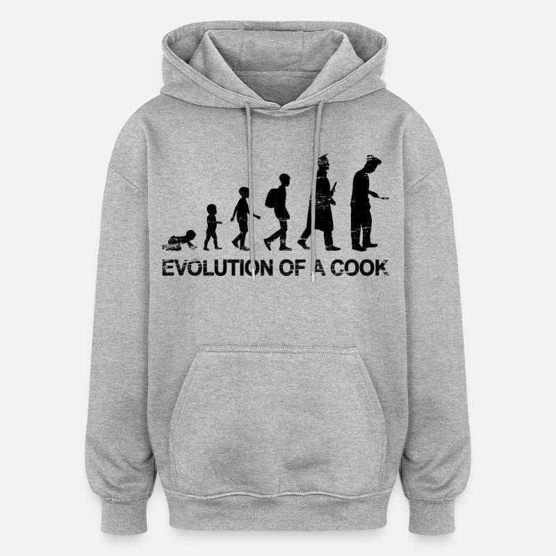 Évolution du chef - Sweat à capuche oversize unisexe - gris chiné