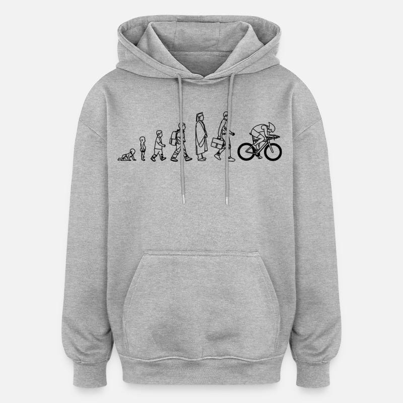 Entwicklung eines Radfahrers - Oversized Unisex Hoodie - Grau meliert