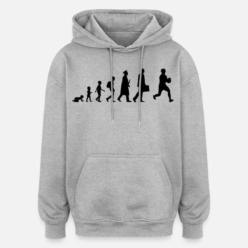 Développement du joueur de rugby - Sweat à capuche oversize unisexe - gris chiné