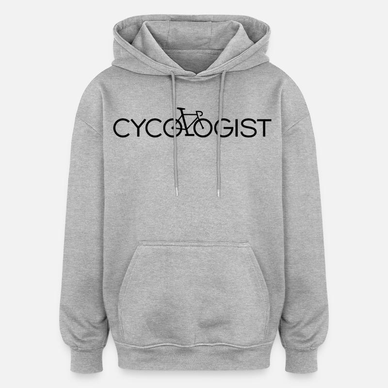 Cycologue - Sweat à capuche oversize unisexe - gris chiné