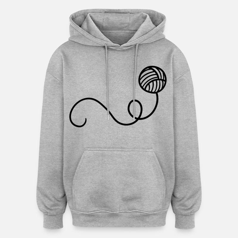 Boule de laine de dessin animé - Sweat à capuche oversize unisexe - gris chiné
