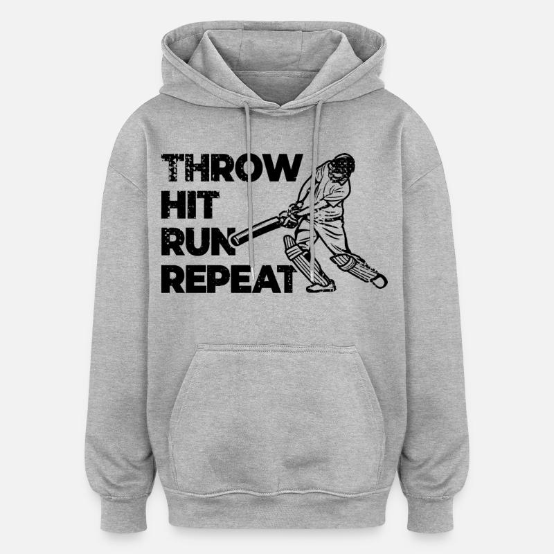 Cricket Techniques - Sweat à capuche oversize unisexe - gris chiné