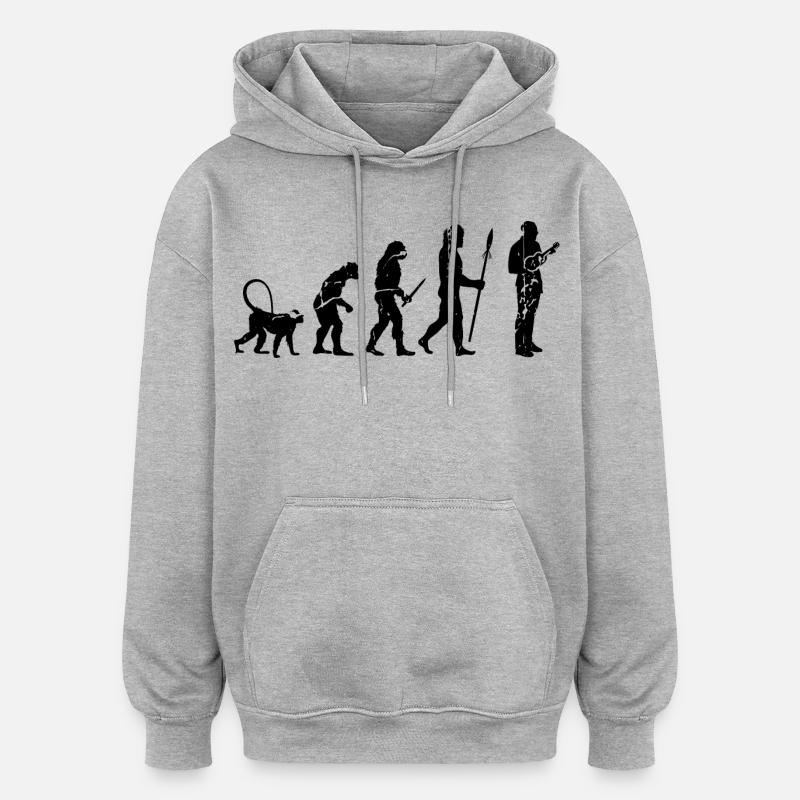 Entwicklung eines Ukulele Spielers - Oversized Unisex Hoodie - Grau meliert
