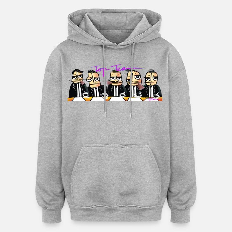 Kaffeebecher - Top Team - Oversized Unisex Hoodie - Grau meliert