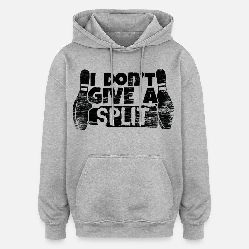 Drôle de dicton de bowling - Sweat à capuche oversize unisexe - gris chiné