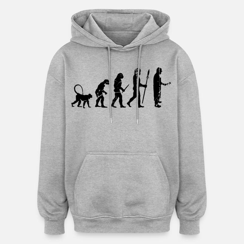 Évolution de Fleischer - Sweat à capuche oversize unisexe - gris chiné