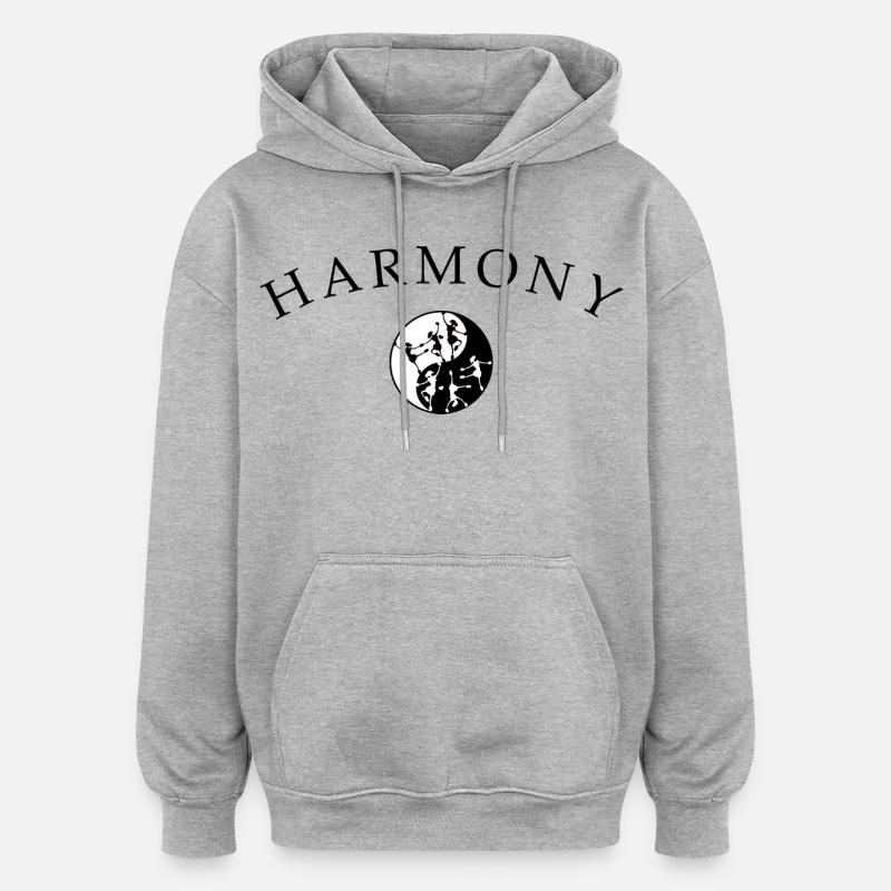 Ballet, Danse, Harmonie - Sweat à capuche oversize unisexe - gris chiné